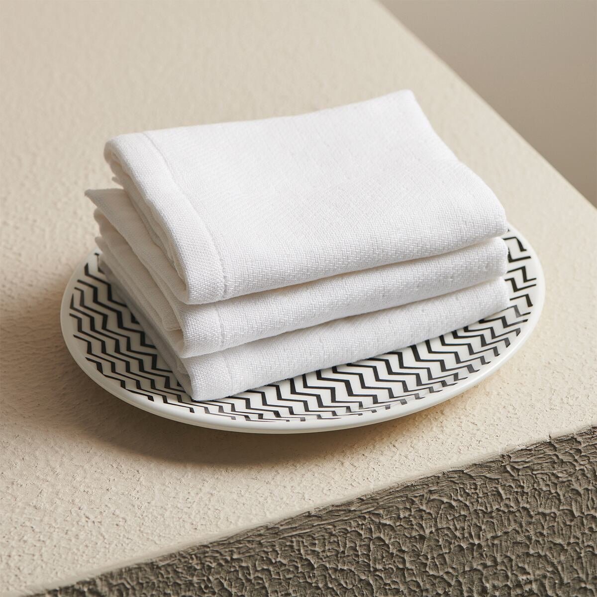 White Hammam Terry Face Towel | Verified Sustainable by Brown Living™