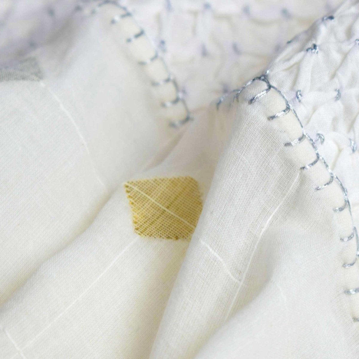 White Jamdani Kimono – Womens Top by Sonica Sarna available on Brown Living™. M - L . SKU: 274 - 14361 - SSD - 133. Img 2.