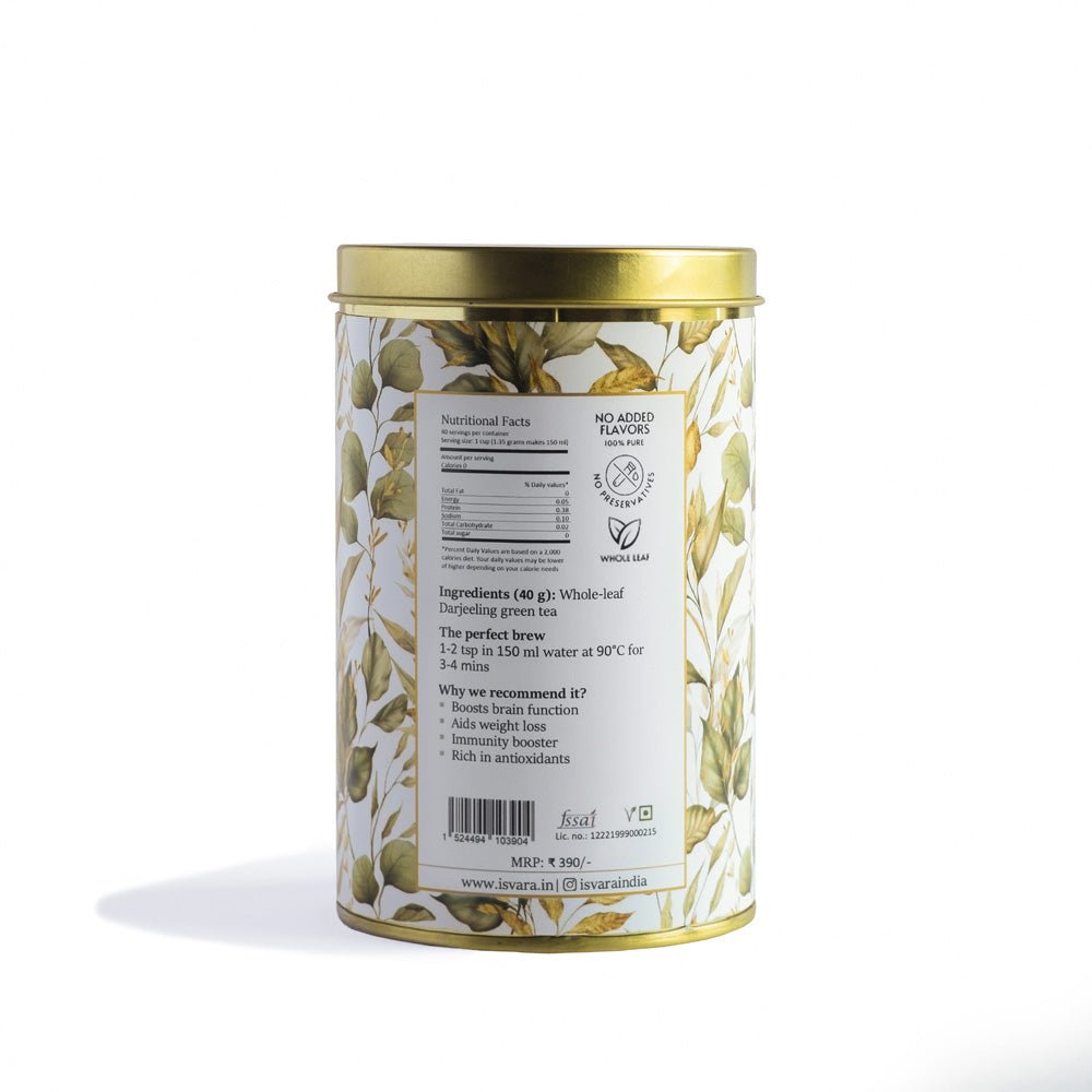 Whole Leaf Darjeeling Green Tea – Tea on Brown Living™. SKU: DG10390. Img 3.