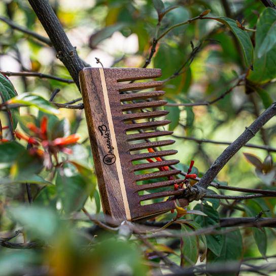 Wide Teeth Rosewood / Sheesham Comb for Shampoo and Detangling | Verified Sustainable by Brown Living™