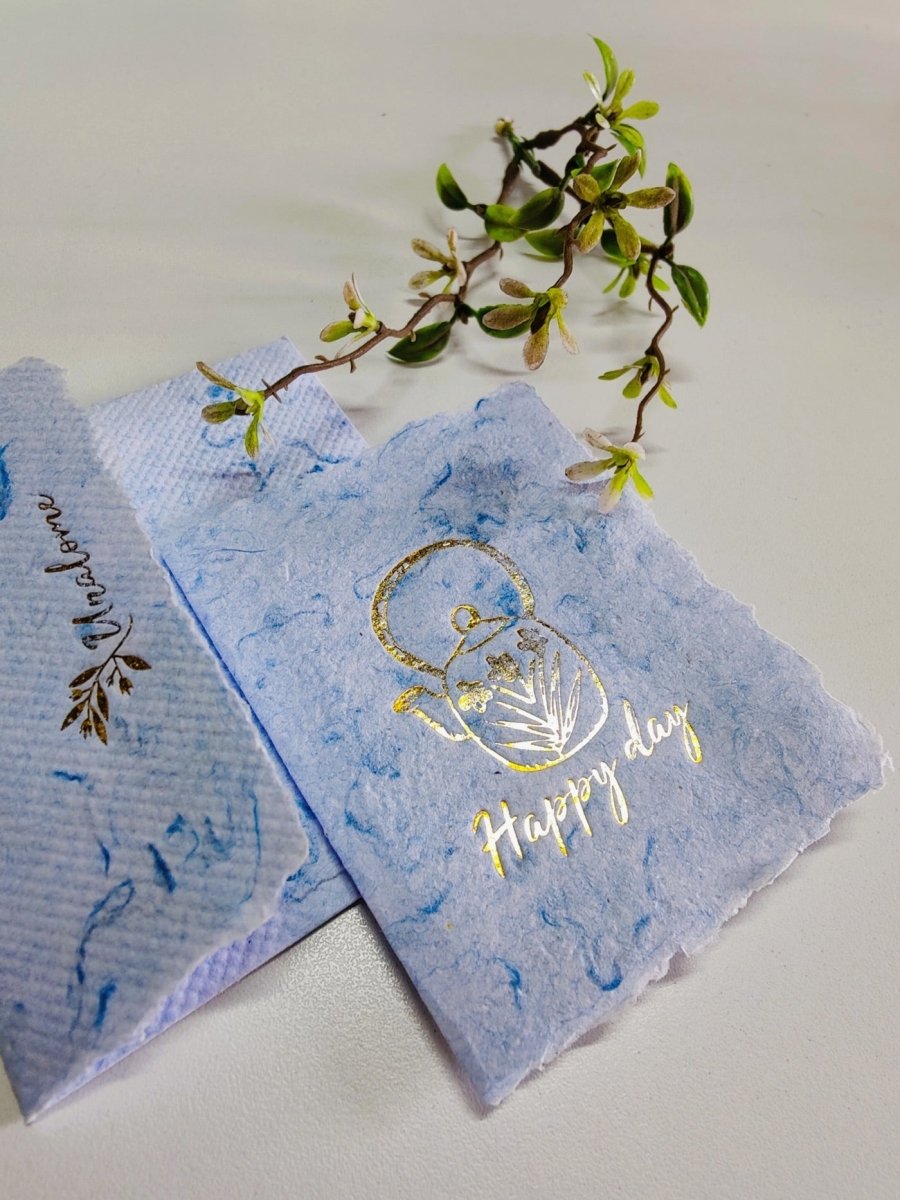 Wish Cards in Blue Denim Textile Recycled Paper – Greeting & Note Cards by UNALOME available on Brown Living™. . SKU: UN - WS - 14. Img 2.