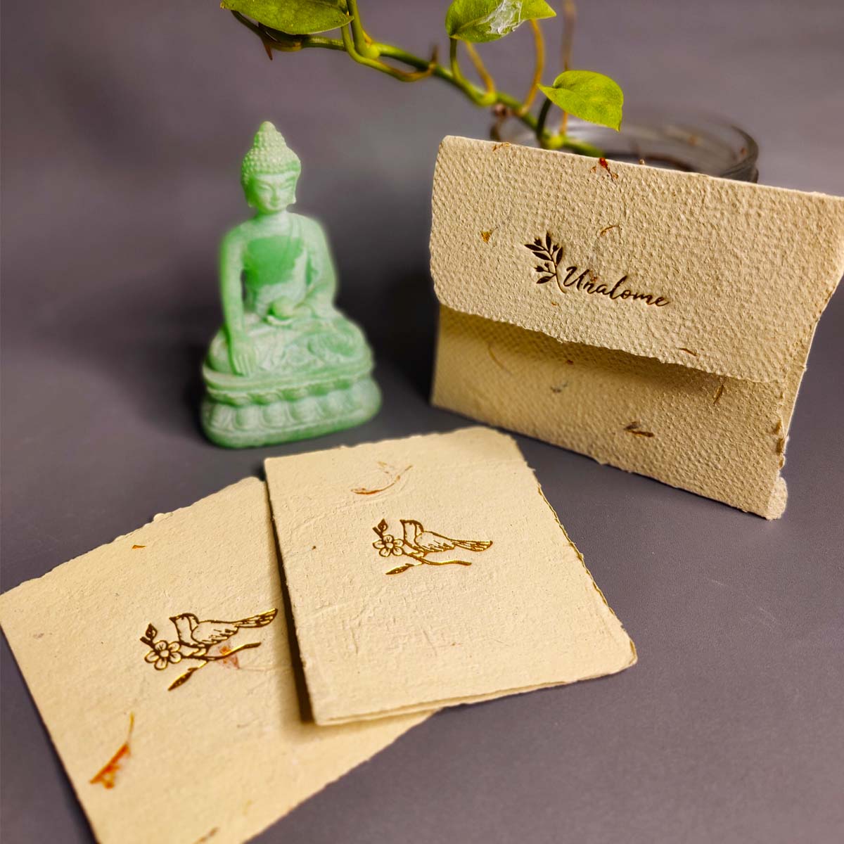 Wish Cards in Marigold Petal Paper - Bird – Greeting & Note Cards by UNALOME available on Brown Living™. . SKU: UN - WS - 08. Img 2.