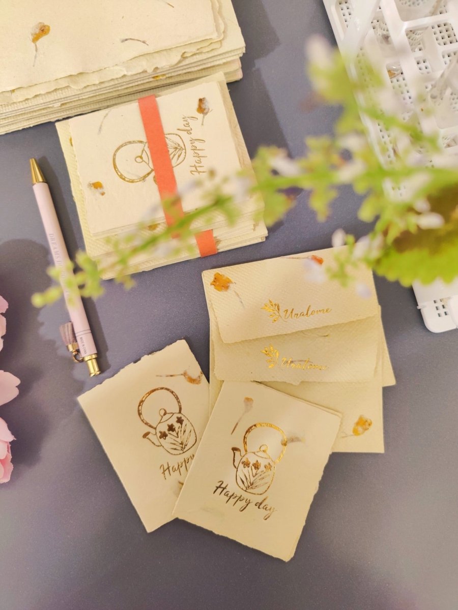 Wish Cards in Marigold Petal Paper - Happy Day | Verified Sustainable by Brown Living™