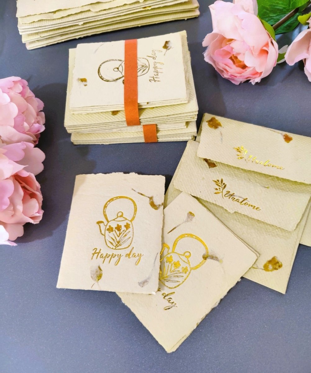 Wish Cards in Marigold Petal Paper - Happy Day | Verified Sustainable by Brown Living™