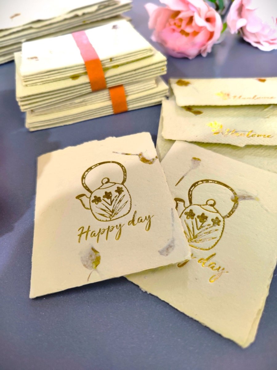 Wish Cards in Marigold Petal Paper - Happy Day | Verified Sustainable by Brown Living™