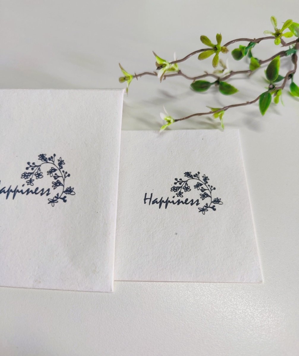 Wish Cards in Organic Cotton Rag paper - Happiness White – Greeting & Note Cards by UNALOME available on Brown Living™. . SKU: UN - WS - 12. Img 2.