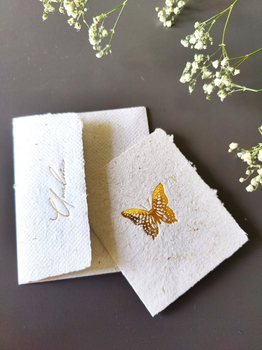 Wish Cards in Sugarcane Pulp Paper - Butterfly | Verified Sustainable by Brown Living™