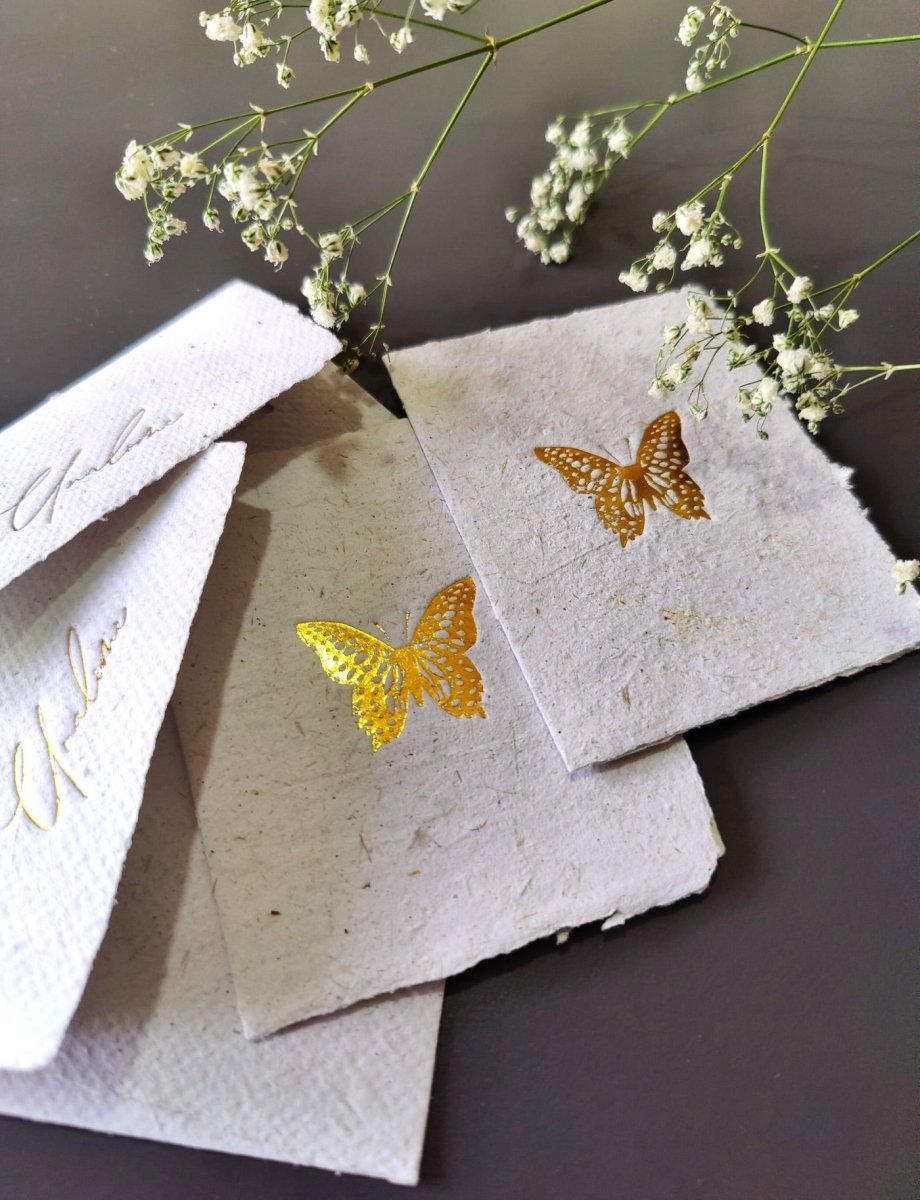 Wish Cards in Sugarcane Pulp Paper - Butterfly | Verified Sustainable by Brown Living™