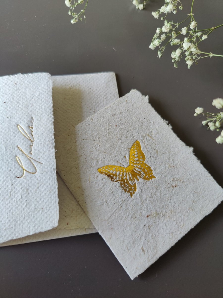 Wish Cards in Sugarcane Pulp Paper - Butterfly | Verified Sustainable by Brown Living™