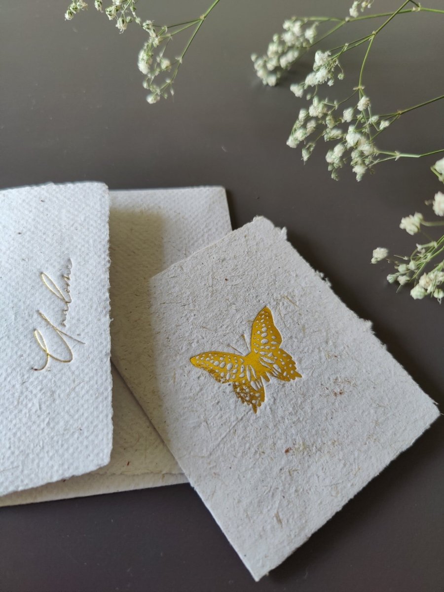 Wish Cards in Sugarcane Pulp Paper - Butterfly | Verified Sustainable by Brown Living™