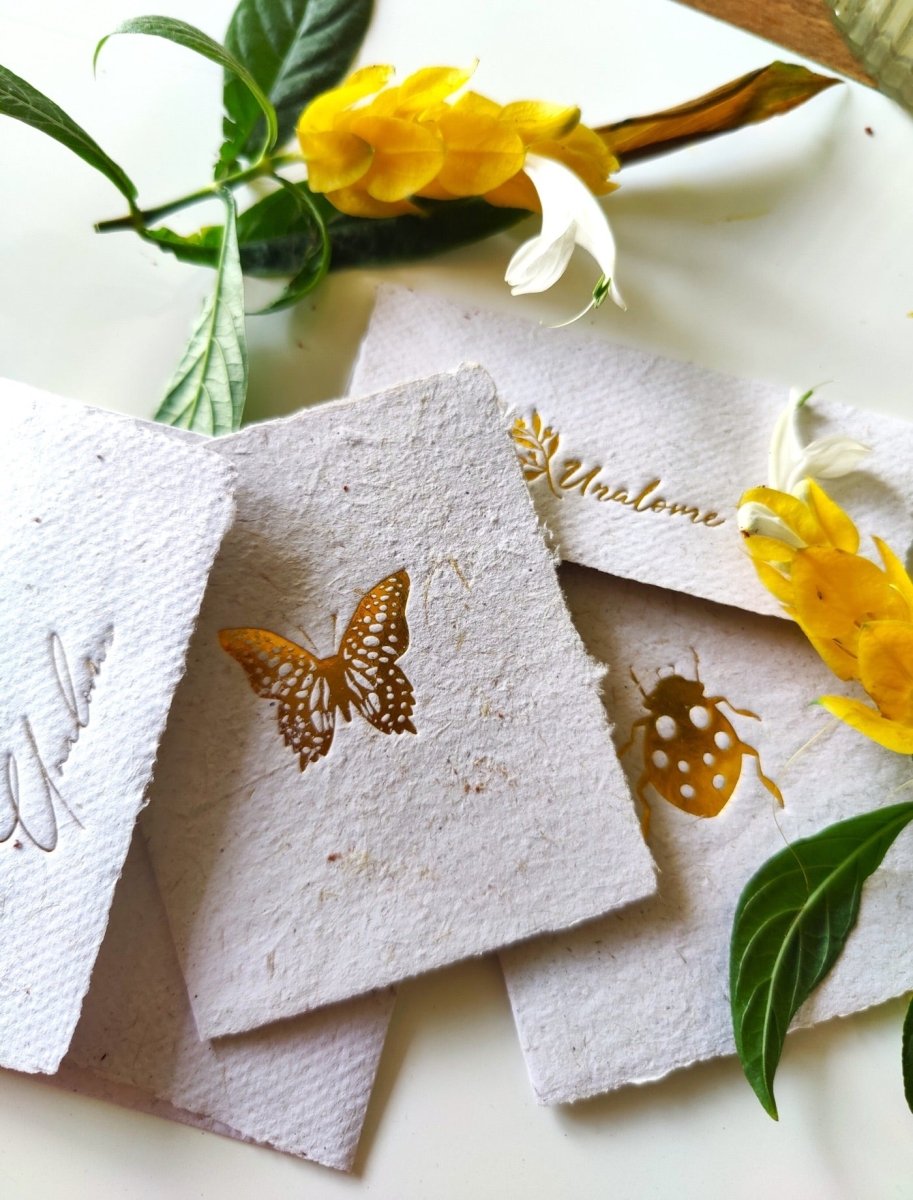 Wish Cards in Sugarcane Pulp Paper - Butterfly | Verified Sustainable by Brown Living™