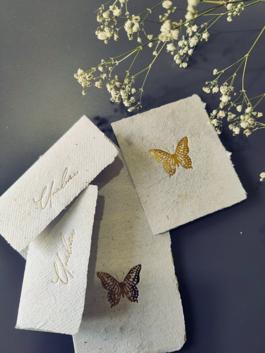 Wish Cards in Sugarcane Pulp Paper - Butterfly | Verified Sustainable by Brown Living™