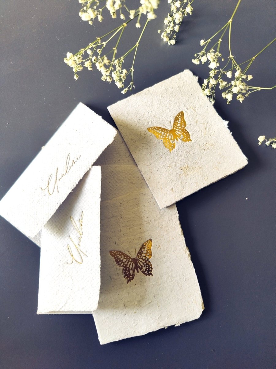 Wish Cards in Sugarcane Pulp Paper - Butterfly | Verified Sustainable by Brown Living™