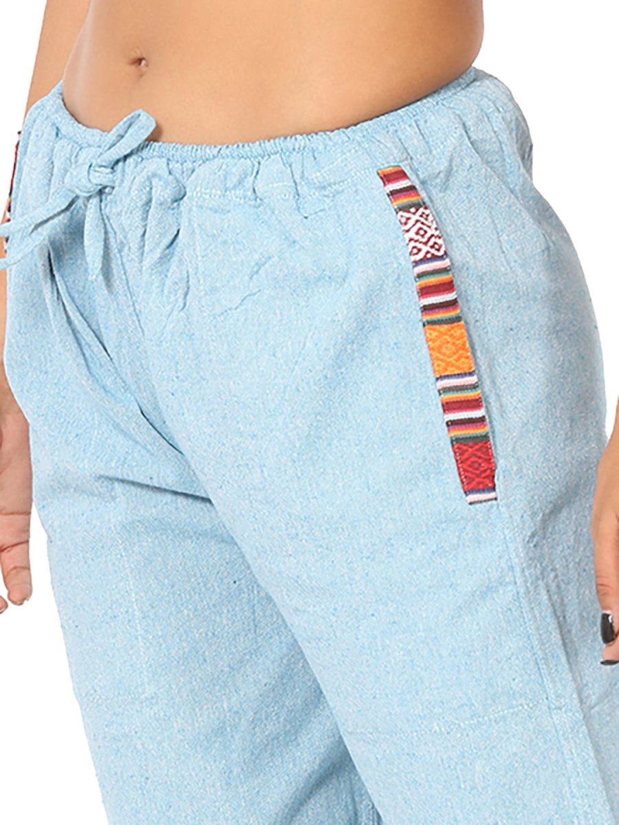 Women's Lounge Pants | Sky Blue | Fits Waist Size 28" to 36" – Womens Pants on Brown Living™. SKU: BT01036ND. Img 3.