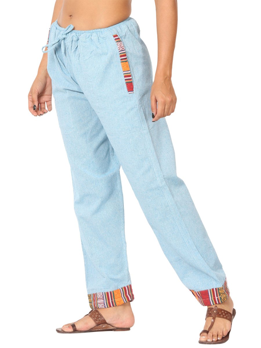 Women's Lounge Pants | Sky Blue | Fits Waist Size 28" to 36" – Womens Pants on Brown Living™. SKU: BT01036ND. Img 2.