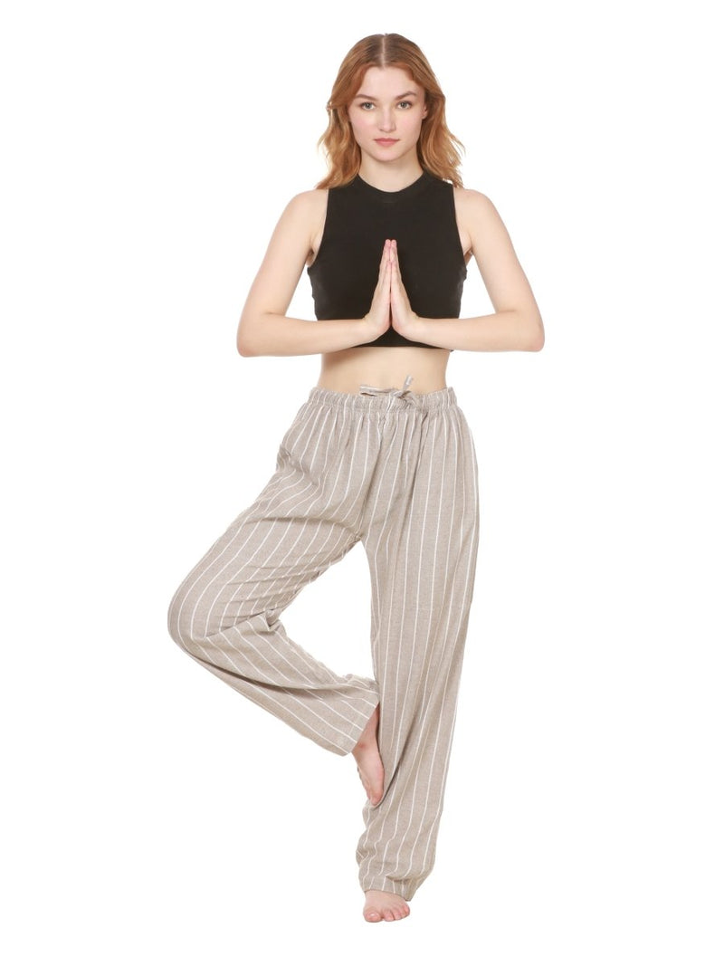 Buy Women's Lounge Pant | Grey Stripes | Fits Waist Size 28" to 36" | Shop Verified Sustainable Womens Pants on Brown Living™