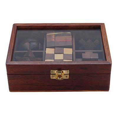 Wooden 3D Puzzle Six in One Game Set for Kids and Adults – Learning & Educational Toys on Brown Living™. SKU: 1004395. Img 6.