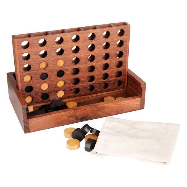 Wooden Connect in a Row Games | Line Up 4 Board – Learning & Educational Toys on Brown Living™. SKU: 1198. Img 2.