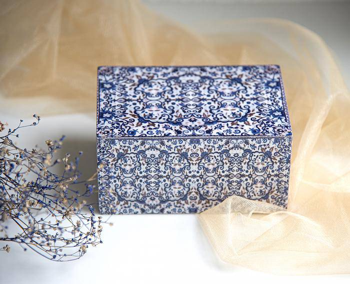 Wooden Decorative Boxes | Multi Purpose Boxes | Blue Iris | Verified Sustainable by Brown Living™