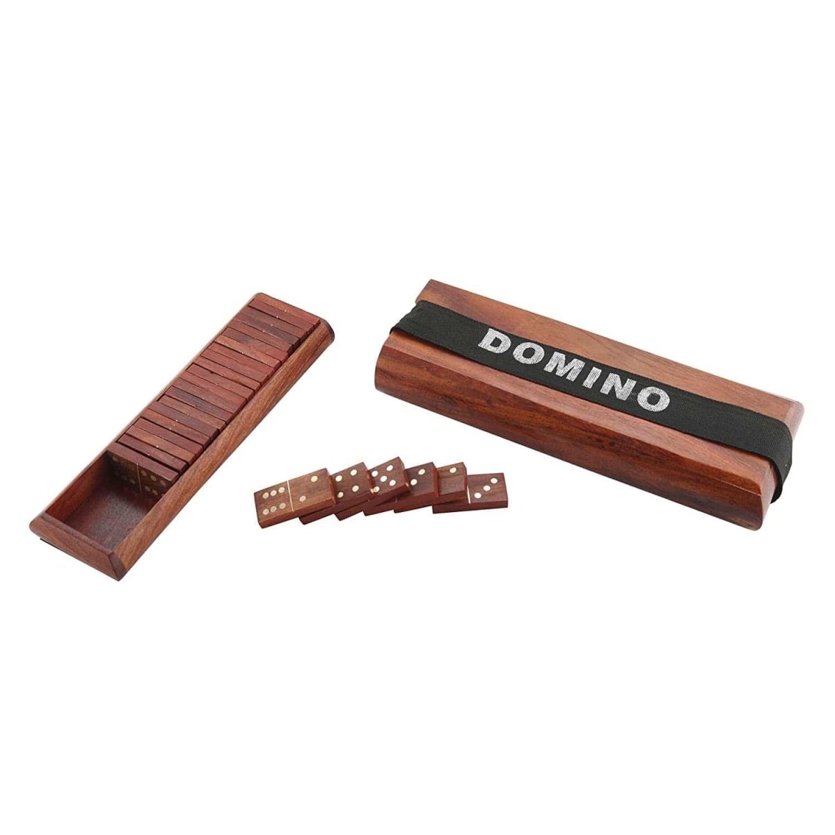 Wooden Domino Box with Dominoes | Handcrafted Games – Learning & Educational Toys on Brown Living™. SKU: 1141. Img 1.