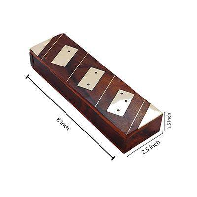Wooden Domino Box with Dominoes | Board Games - 8 Inch – Sets & Stacking Toys on Brown Living™. SKU: 1070. Img 6.
