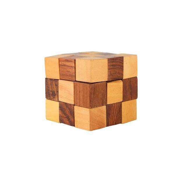 Wooden IQ Teaser Puzzle | Adult Snake Cube (2.5x2.5x2.5 - inch) – Learning & Educational Toys on Brown Living™. SKU: 1028392. Img 3.