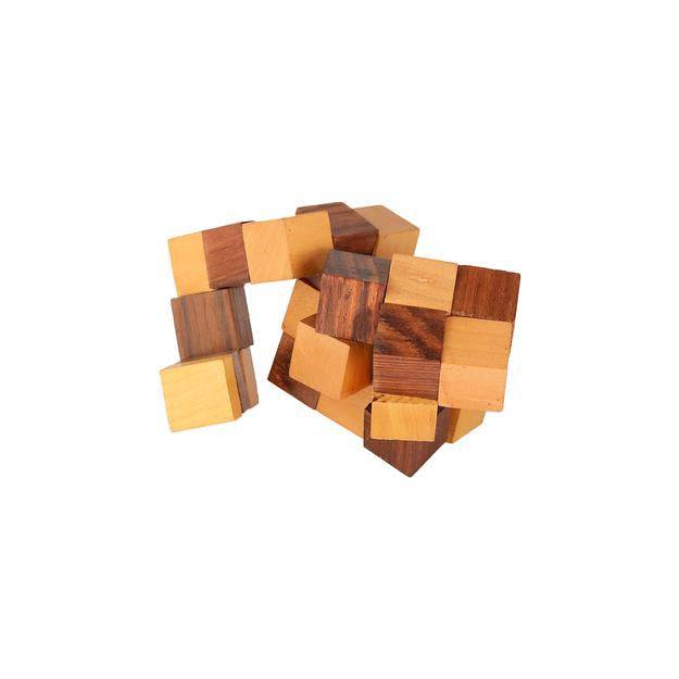 Wooden IQ Teaser Puzzle | Adult Snake Cube (2.5x2.5x2.5 - inch) – Learning & Educational Toys on Brown Living™. SKU: 1028392. Img 2.
