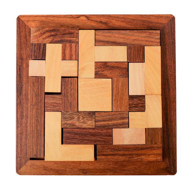 Handmade Wooden Jigsaw Puzzle for Kids - 6.4x6.4x0.7 Inches – Learning & Educational Toys on Brown Living™. SKU: 1227391. Img 2.