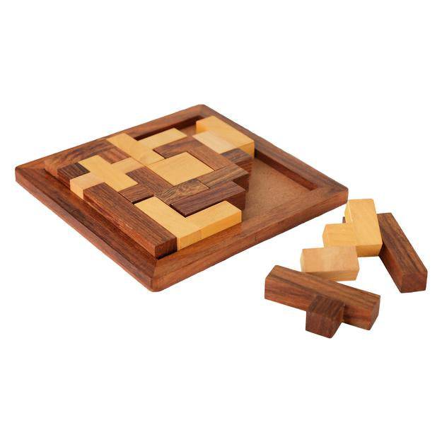 Handmade Wooden Jigsaw Puzzle for Kids - 6.4x6.4x0.7 Inches – Learning & Educational Toys on Brown Living™. SKU: 1227391. Img 4.