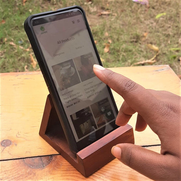 Buy Wooden mobile holder for all age groups | 3X3X3.5 inches | Shop Verified Sustainable Tech Accessories on Brown Living™