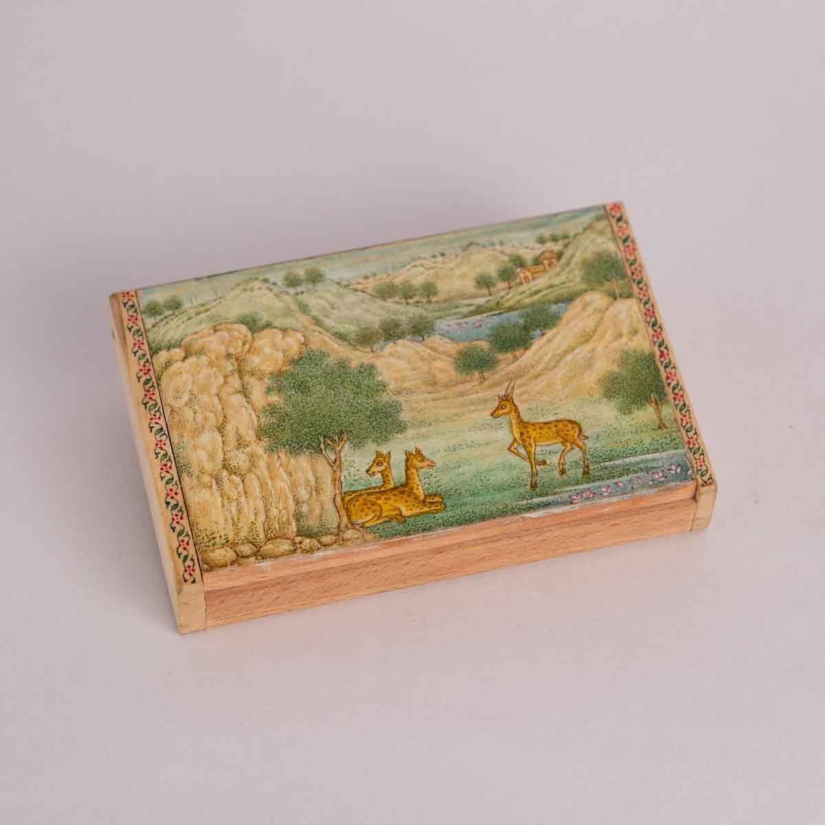 Wooden Pen Drive Box Set With Hand Painted Miniature Art – Tech Accessories on Brown Living™. SKU: PN13028. Img 1.