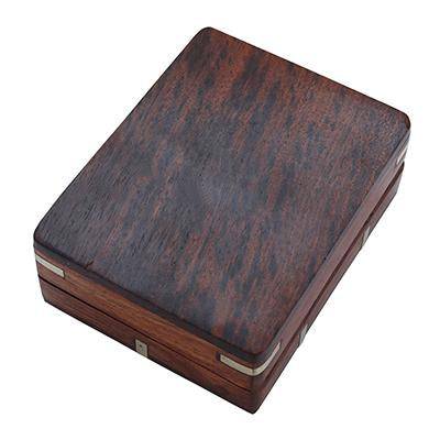 Handmade Wooden Playing Card Box with Free Paper Playing Cards | Verified Sustainable by Brown Living™