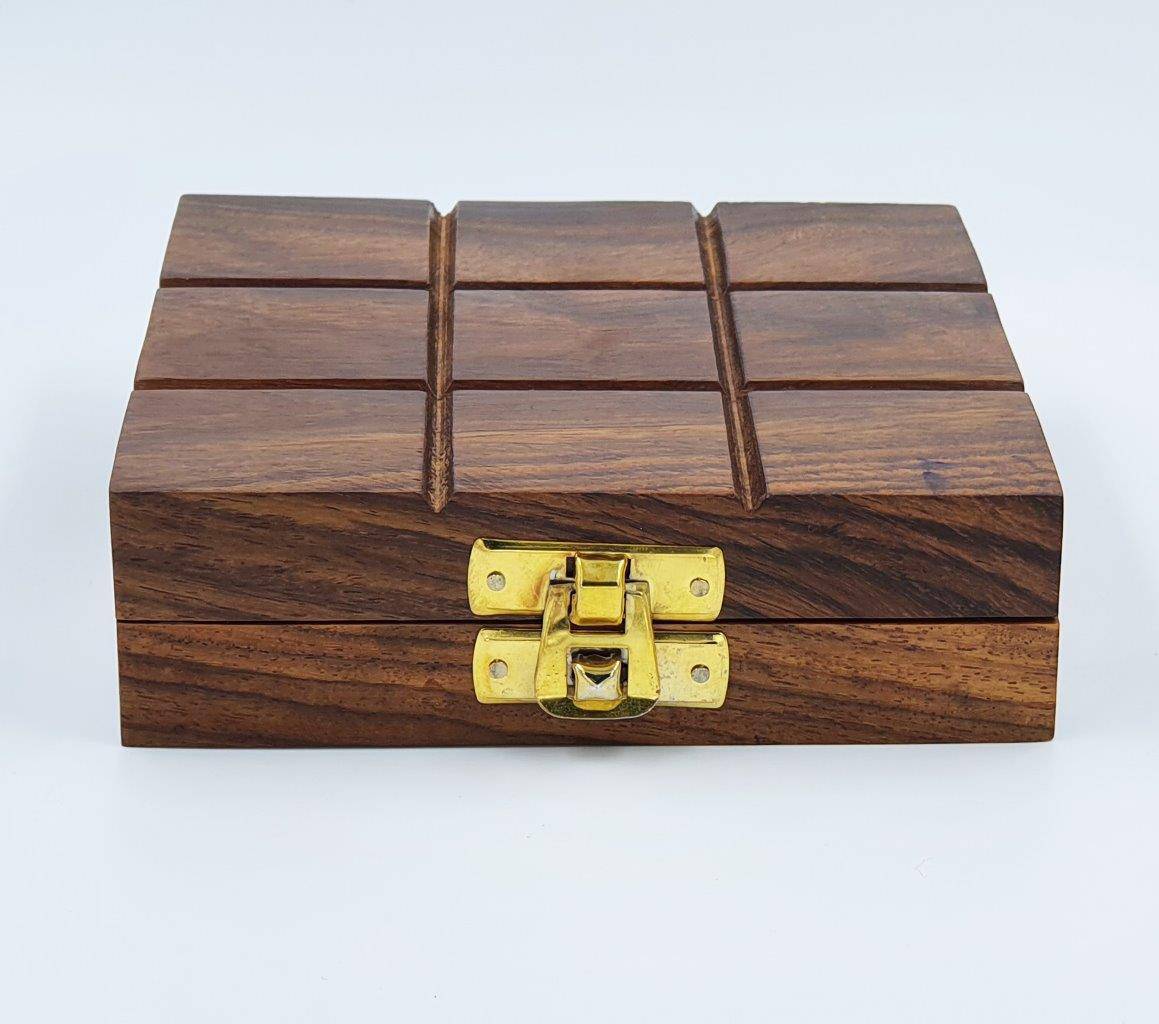 Wooden Tic Tac Toe & Solitaire Board Game | Travel Board Game – Learning & Educational Toys on Brown Living™. SKU: 1108. Img 3.