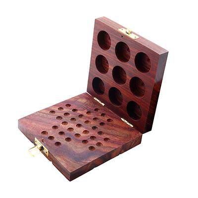 Wooden Tic Tac Toe & Solitaire Board Game | Travel Board Game – Learning & Educational Toys on Brown Living™. SKU: 1108. Img 11.