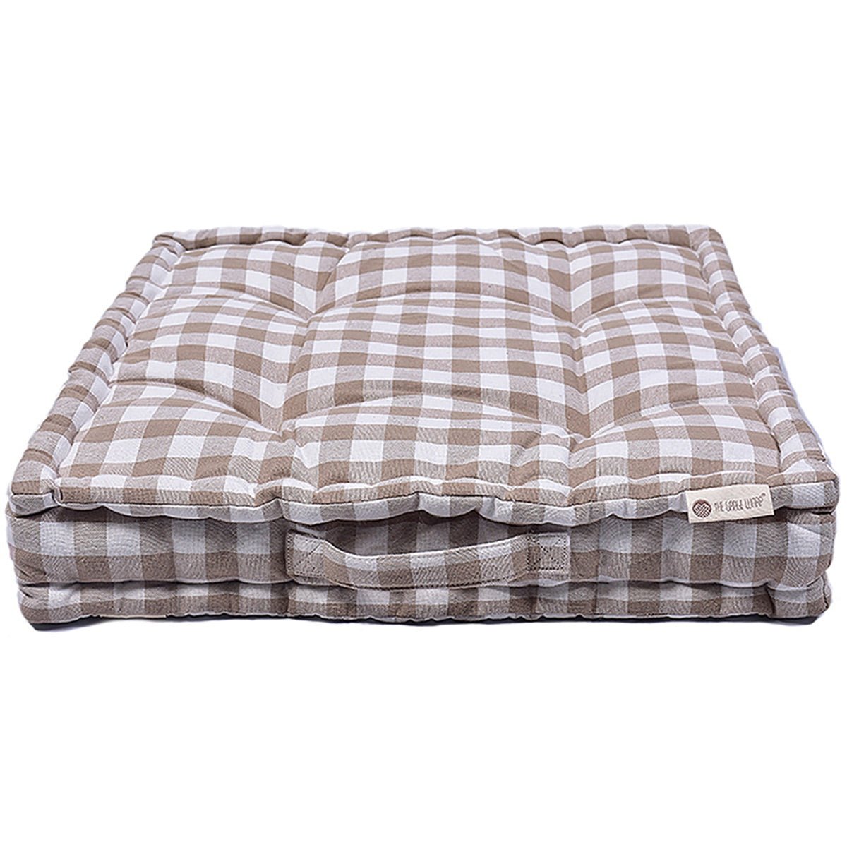 Woven Bold Check Cotton Floor Cushion | Verified Sustainable by Brown Living™