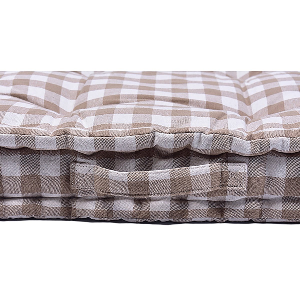 Woven Bold Check Cotton Floor Cushion | Verified Sustainable by Brown Living™