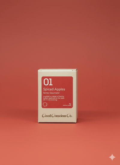 01 Spiced Apple Soy Wax Candle – Handmade & Natural in Amber Jar – Candles & Fragrances on Brown Living™. SKU: 01SAAJ90. Img 2.