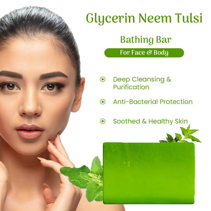 Neem Tulsi Glycerin Bathing Bar | Pack of 2