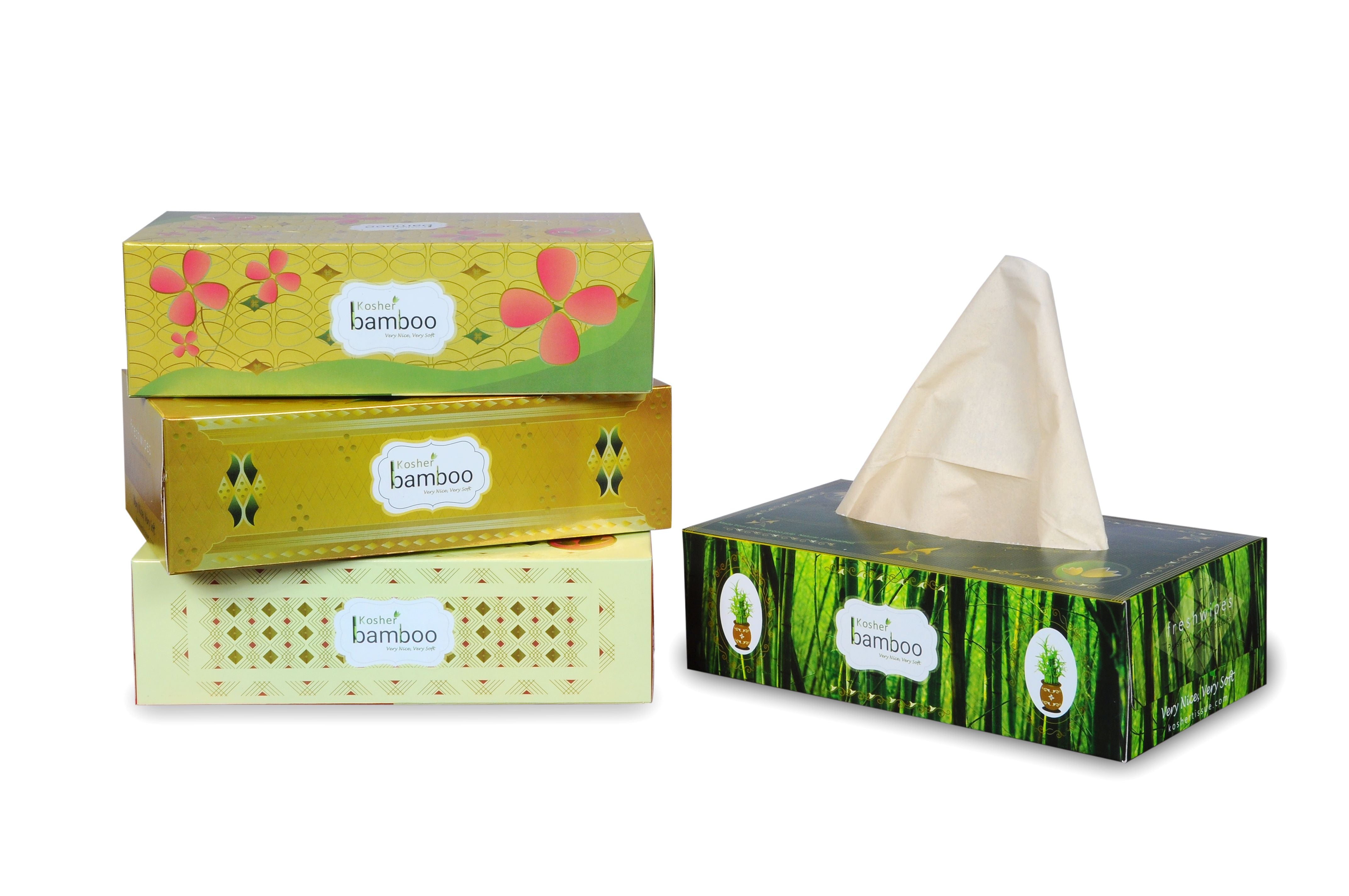 Bamboo Facial Tissue Box | Pack of 4 | Made of Pure bamboo Pulp | 2 Ply - 100 pulls each