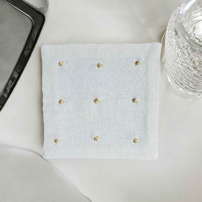 100% Cotton Anthophile Coaster Set of 2 – Handmade Floral – Coasters by Inara Home available on Brown Living™. Beige . SKU: INCW01. Img 4.
