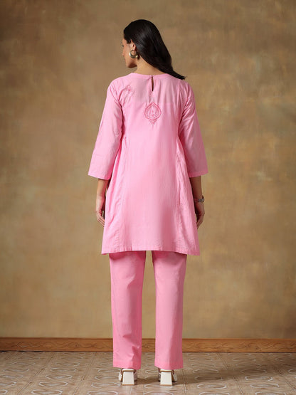 100% Cotton Chikankari Co - ord Set for Women – Womens Co - Ord Sets on Brown Living™. SKU: IH-W016. Img 9.