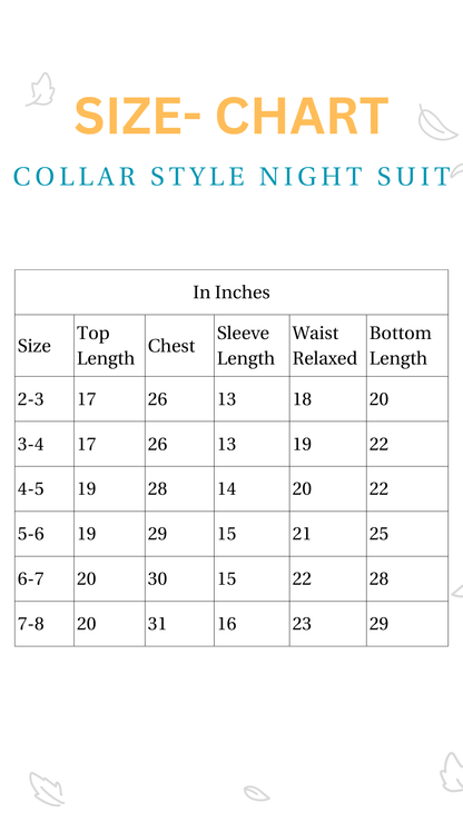 100% Cotton Cosmic Cuddles Kids Collar Night Suit Set – Kids Nightwear on Brown Living™. SKU: CCD23K1. Img 9.