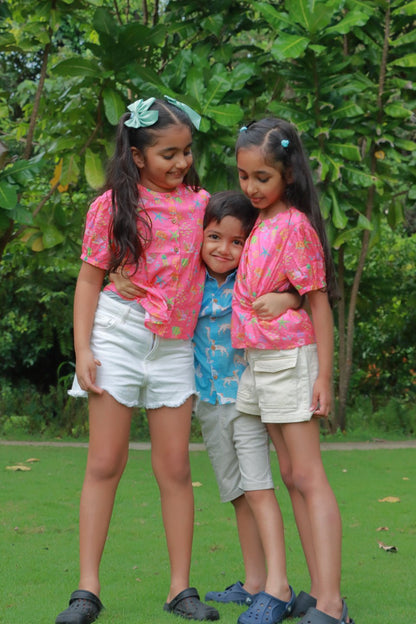 100% Cotton Ocean Pop Top for Girls – Kids Tops on Brown Living™. SKU: OPG23G1. Img 3.