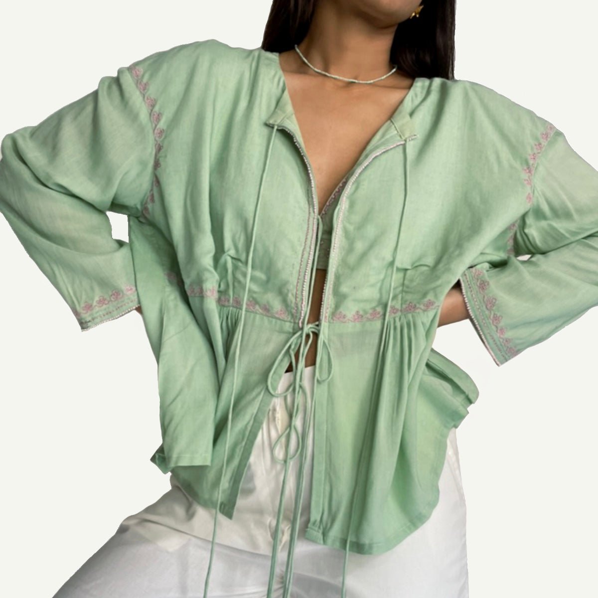 100% Cotton Santa Fe Sway Set | Comfortable & Stylish – Womens Top by erna available on Brown Living™. Xs . SKU: ER - SANTAFE - XS - 001. Img 1.