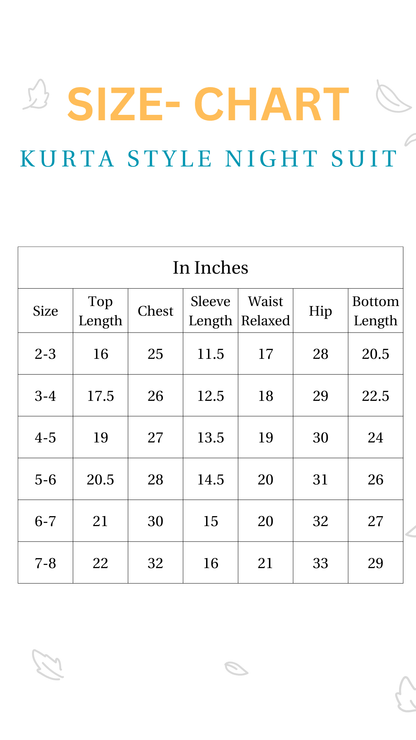 100% Cotton Trunk Tales Kids Kurta & Pants Set – Kids Nightwear on Brown Living™. SKU: TTS23H1. Img 7.