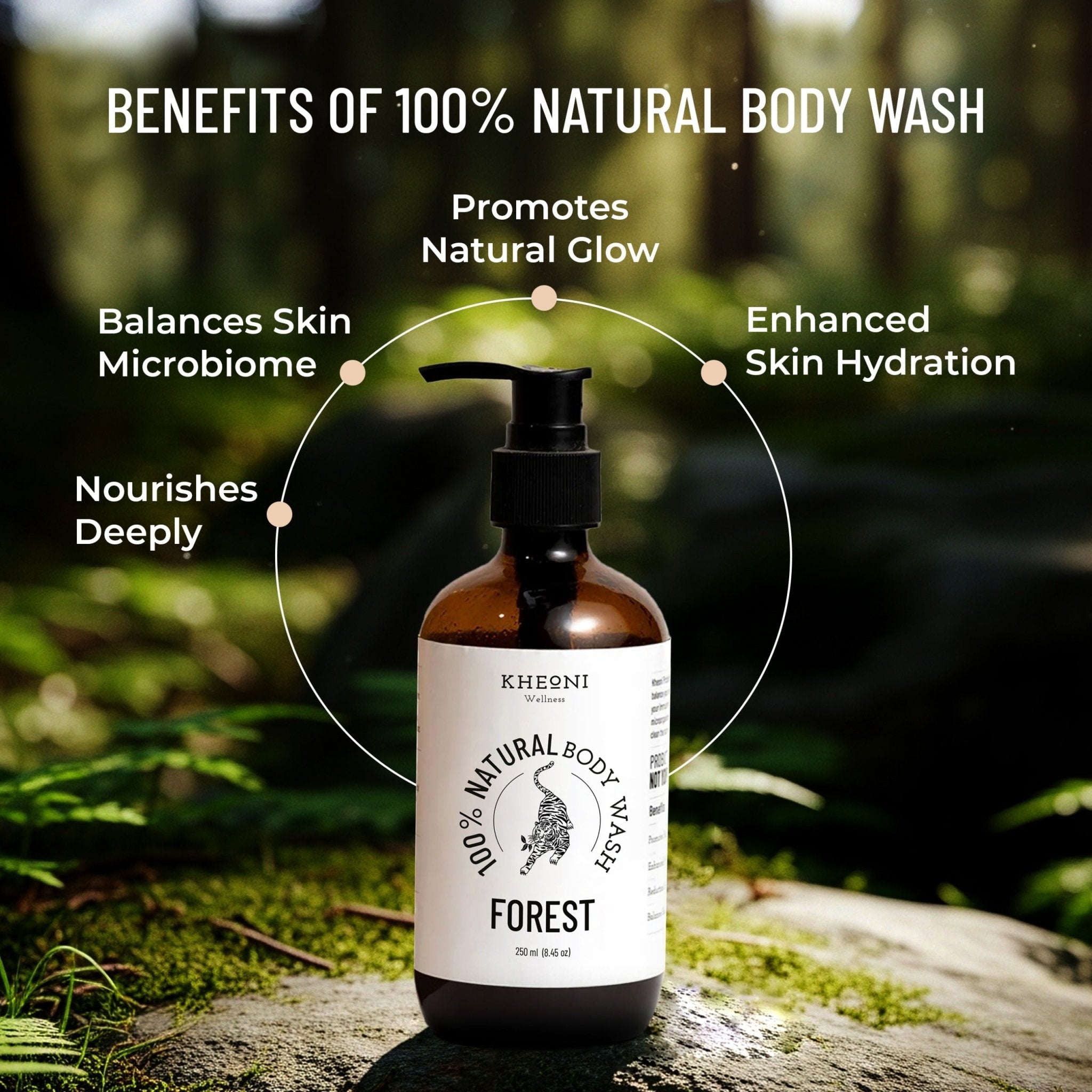 100% Natural Body Wash - Forest – Body Wash on Brown Living™. SKU: FFNBW250L. Img 6.