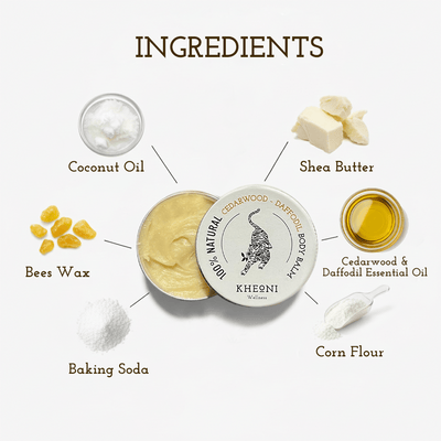 100% Natural Cedarwood - Daffodil Body Balm – Body Butter on Brown Living™. SKU: FFBBCD030G. Img 3.