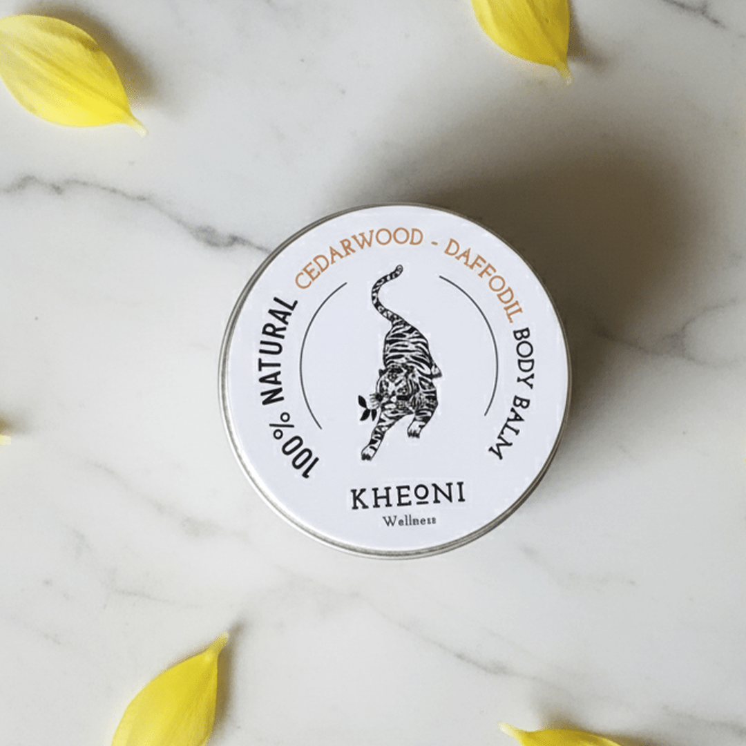 100% Natural Cedarwood Daffodil Body Balm | Nourishing Moisture Balm – Body Butter on Brown Living™. SKU: FFBBCD030G. Img 1.