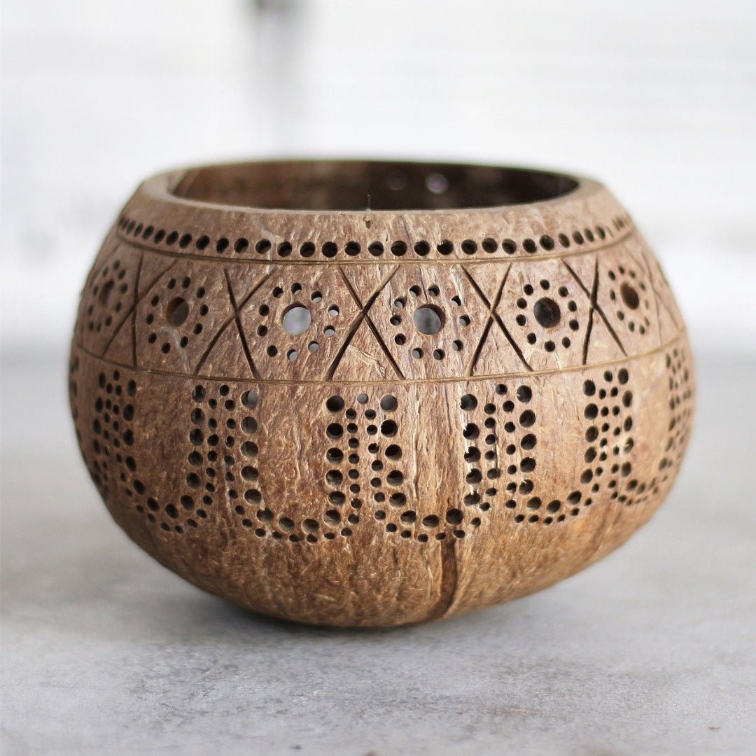 100% Natural Coconut Shell Candle Holder Lantern Tealight - Tropical – Candles & Fragrances on Brown Living™. SKU: 173 - 13058 - THENGA15. Img 3.