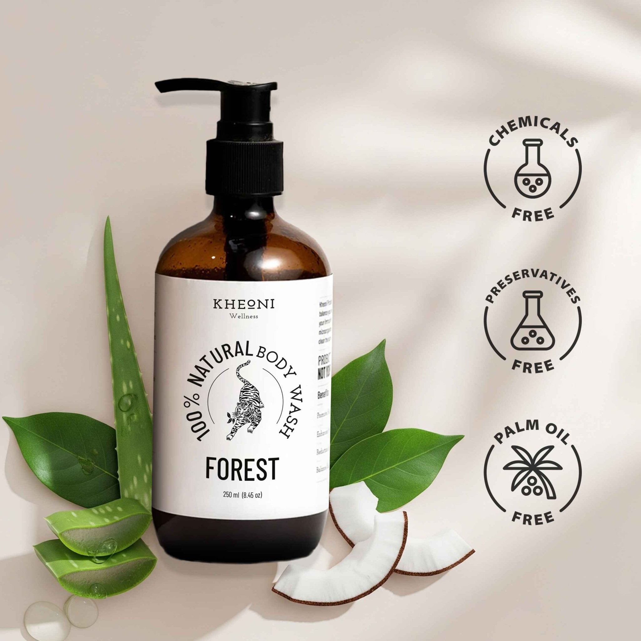 100% Natural Forest Body Wash | Refreshing Herbal Shower Gel – Body Wash on Brown Living™. SKU: FFNBW250L. Img 4.